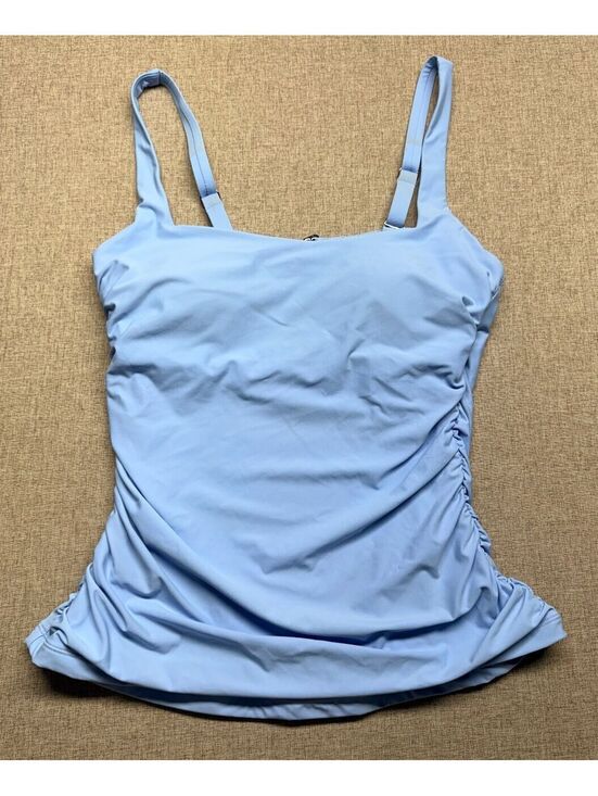 Athleta Other - Athleta Square Neck Bra Cup Tankini Swim Top 36B/C Light Blue Style 531213